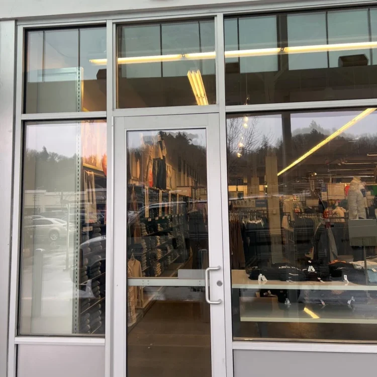 Aluminum-framed storefront